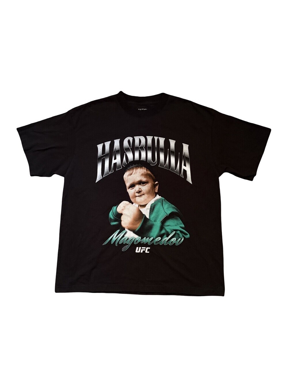 UFC Hasbulla Magomedov Men's Size Large Black Graphic Cotton Crew Neck T-Shirt